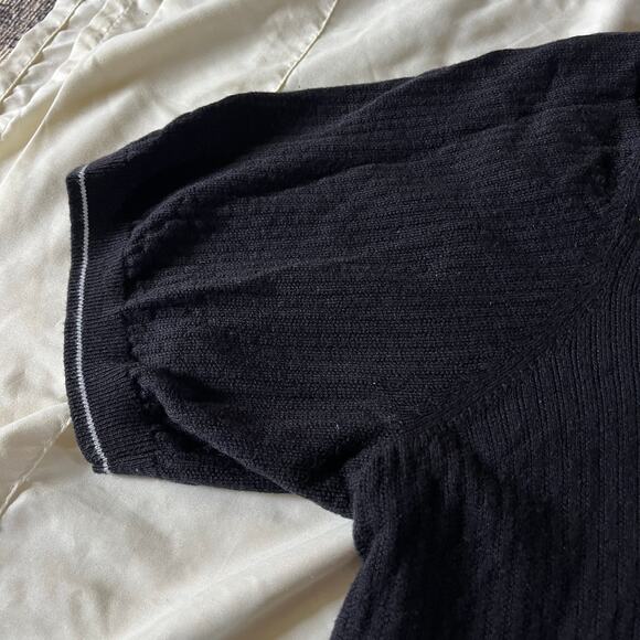 NWT Black Ribbed Knit Casual Polo Shirt Men's 2XL Tall Preppy Old Money - Picture 4 of 6